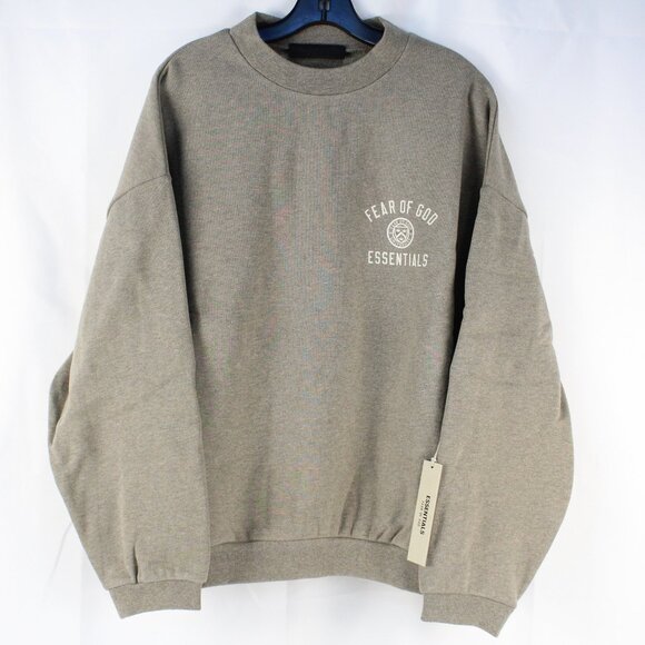 NWT Fear of God Essentials University Sweatshirt in Heather Grey Size Small - Picture 1 of 10